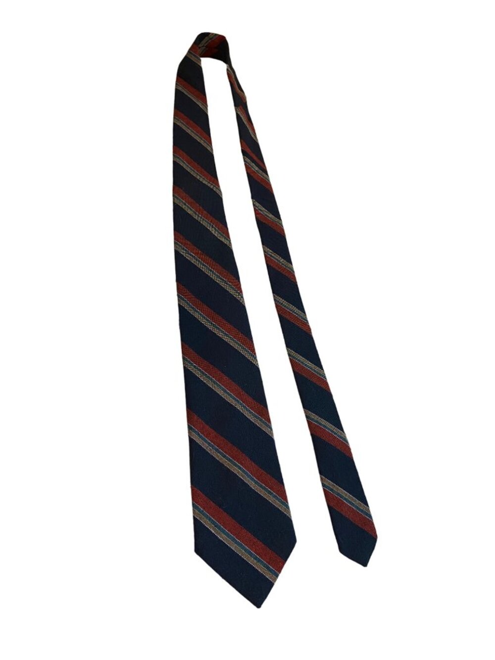 Private Club Striped Tie Navy Red Classic Preppy Retro Diagonal Necktie Dad Gift